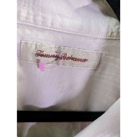 Tommy Bahama Silk Shirt Cream Relax Island Style Men's Large - Picture 4 of 6